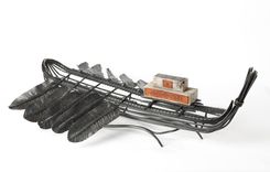 Hand Forged Steel Boat Sculpture 1 small