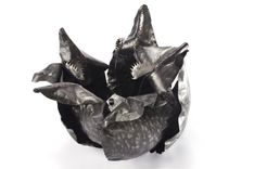 Hand Forged Steel Flower Sculpture With Surreal Imagery 2 small