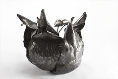 Hand Forged Steel Flower Sculpture With Surreal Imagery 4 small