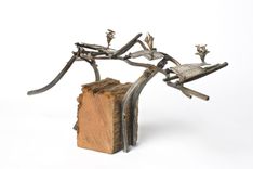 Steel And Bronze Fantasy Landscape Sculpture 1 small