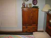 Pine Bedroom Suite (Chest, Dresser, Waterbed Frame W/ Storage) 3 small