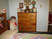 Pine Bedroom Suite (Chest, Dresser, Waterbed Frame W/ Storage) 4 small