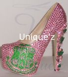 Alpha Kappa Alpha Heels ( Shield Sorority Pumps) 4 small