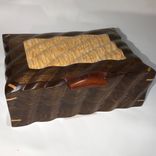 Sculpted Jewelry, Keepsake, Or Watch Box In Quilted Maple & Walnut 1 small