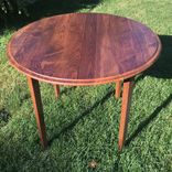 Round Extending Hickory Dining Table. 1 small