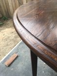 Round Extending Hickory Dining Table. 3 small