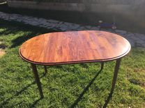 Round Extending Hickory Dining Table. 5 small