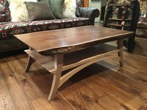 Curly Maple And Walnut Live Edge Coffee Table 1 small