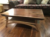 Curly Maple And Walnut Live Edge Coffee Table 2 small