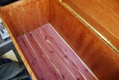 Craftsman Style Curly Cherry Blanket Chest 3 small