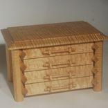 Pagoda Style Jewelry Box In Quilted And Curly Maple 3 small