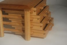 Pagoda Style Jewelry Box In Quilted And Curly Maple 4 small