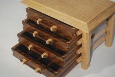 Jewelry Box In Claro Walnut And Curly Maple Pagoda Style 2 small