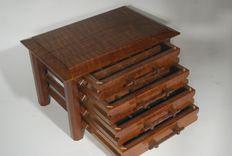 Jewelry Box In Claro Walnut And Curly Maple Pagoda Style 3 small