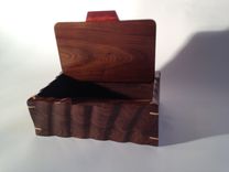 Sculpted Jewelry, Keepsake, Or Watch Box In Quilted Maple & Walnut 3 small