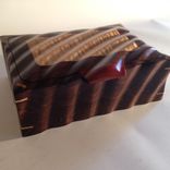 Sculpted Jewelry, Keepsake, Or Watch Box In Quilted Maple & Walnut 6 small