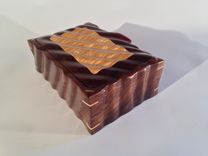 Sculpted Jewelry, Keepsake, Or Watch Box In Quilted Maple & Walnut 2 small