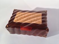 Sculpted Jewelry, Keepsake, Or Watch Box In Quilted Maple & Walnut 5 small