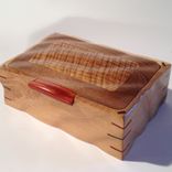 Sculpted Oak & Walnut Keepsake, Jewelry, Watch, Or Wedding Box 1 small