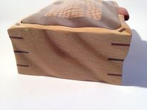 Sculpted Oak & Walnut Keepsake, Jewelry, Watch, Or Wedding Box 3 small