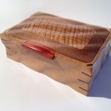 Sculpted Oak & Walnut Keepsake, Jewelry, Watch, Or Wedding Box 2 small