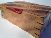 Sculpted Oak & Walnut Keepsake, Jewelry, Watch, Or Wedding Box 6 small