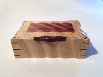 Sculpted Curly Maple & Rosewood Jewelry, Watch, Keepsake, Or Wedding Box 3 small