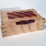 Sculpted Curly Maple & Rosewood Jewelry, Watch, Keepsake, Or Wedding Box 2 small