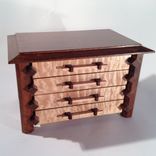 Pagoda Style Jewelry Box In Quilted Maple And Claro Walnut 1 small
