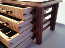 Pagoda Style Jewelry Box In Quilted Maple And Claro Walnut 4 small
