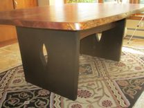 Live Edge Bubinga Slab Kitchen Table 2 small