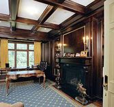 Office - Library Cabinets Paneling And Coffered Ceiling 1 small