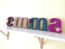 Fabric Wrapped Wooden Letters 2 small