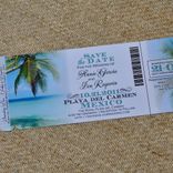 Design Fee - Boarding Pass Invitation Or Save The Date (Tropical Destination Wedding Beach Design) 5 small