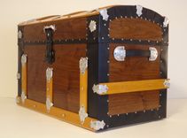 Walnut Steamer Trunk, Dome Top Trunk, Blanket Chest, Storage Chest, Antique Trunk 1 small