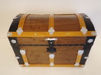 Walnut Steamer Trunk, Dome Top Trunk, Blanket Chest, Storage Chest, Antique Trunk 2 small
