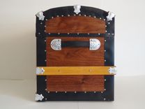 Walnut Steamer Trunk, Dome Top Trunk, Blanket Chest, Storage Chest, Antique Trunk 5 small