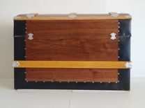 Walnut Steamer Trunk, Dome Top Trunk, Blanket Chest, Storage Chest, Antique Trunk 6 small