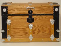Oak Steamer Trunk, Dome Top Trunk, Blanket Chest, Storage Chest, Antique Trunk 1 small