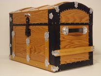 Oak Steamer Trunk, Dome Top Trunk, Blanket Chest, Storage Chest, Antique Trunk 4 small