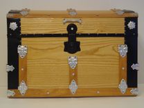 Ash Steamer Trunk, Dome Top Trunk, Blanket Chest, Storage Chest, Antique Trunk 3 small