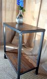 Industrial Chic Double Tier Side Table - Rustic Oak 2 small
