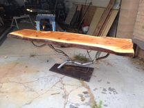 Steel Tree Table Base With Juniper Slab Top 3 small