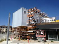 Vertical Steel Trellis With Wood On Store Front 1 small