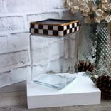 Courtly Checked Vintage Glass Jar Vintage Glass Canister 4 small