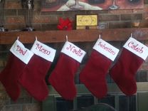Set Of 3 Traditional Heirloom Velvet Christmas Stockings, Large Stockings, Christmas Santa Boot 4 small
