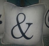 Mr. & Mrs. Embroidered Linen Shams With Or Without Feather Fills Pillow Set Of 3 3 small