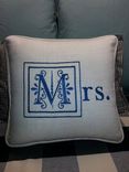 Set Of 2, Mr. And Mrs. Pillows In New Special Embroidery Block Font 1 small