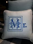 Set Of 2, Mr. And Mrs. Pillows In New Special Embroidery Block Font 4 small