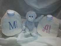 Reversible, Embroidered Monogram Bib 1 small